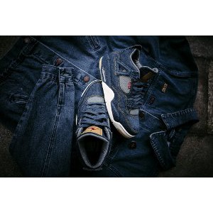 Nike jordan levi s retro 4 premium Terlaris