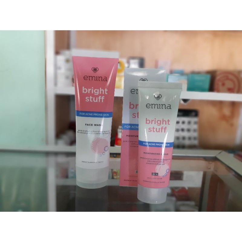 Emina Bright Stuff For Acne Prone Skin Paket 2pcs | Emina Paket Skincare