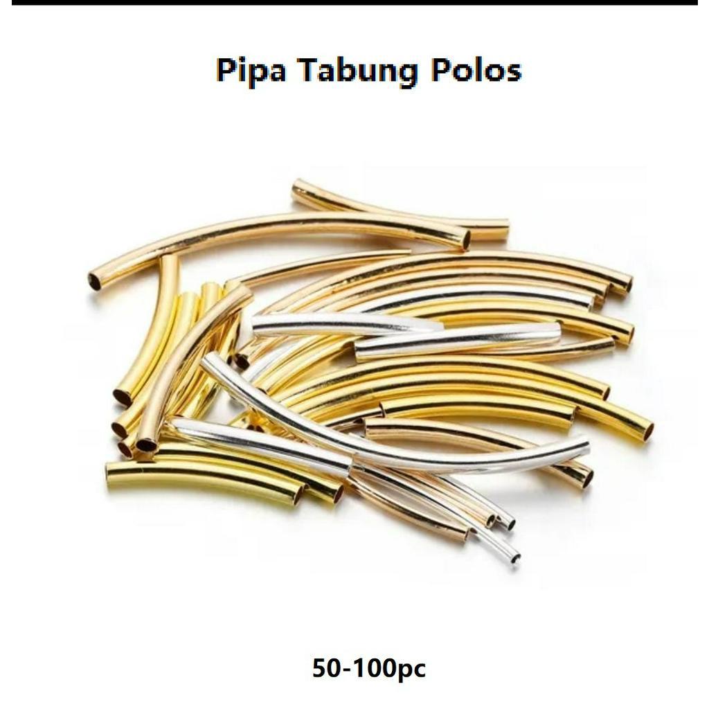 Pipa Tabung Tipis Melengkung Halus Motif Polos Harga/50-100Pc