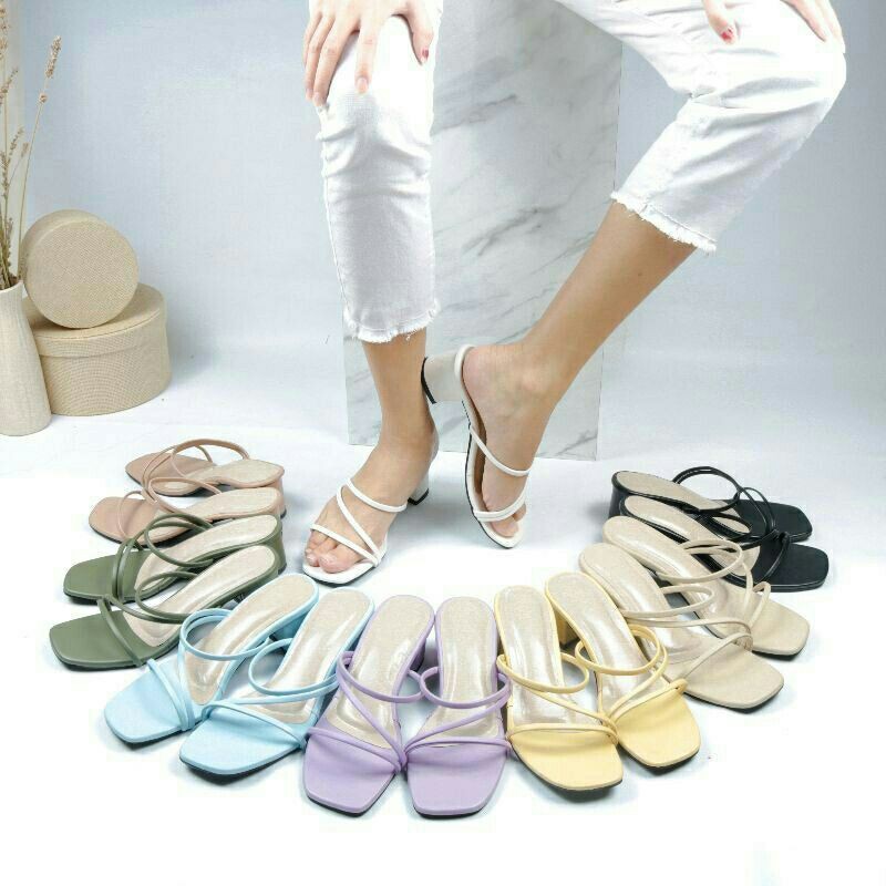 Sandal Wanita Terbaru Kekinian Sandal Hak Tinggi 5cm untuk acara pesta/kasual