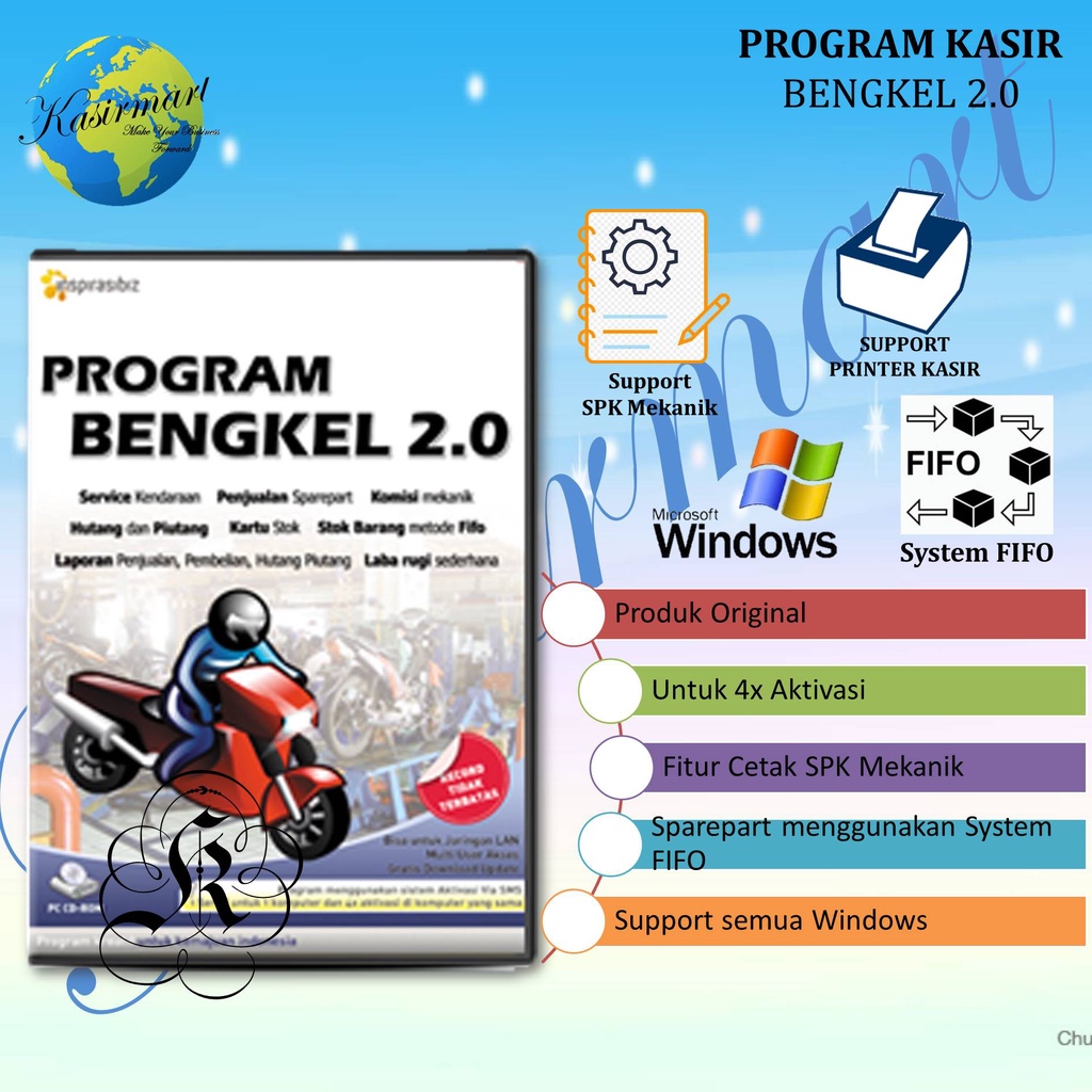 SOFTWARE PROGRAM BENGKEL 2.0 - BISA CATAT RIWAYAT SERVICE KENDARAAN &amp; PENJUALAN SPAREPART