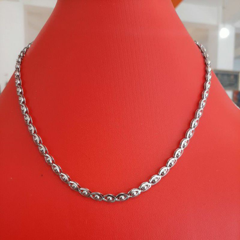 Kalung Besi Putih / Cowok / Real Pict