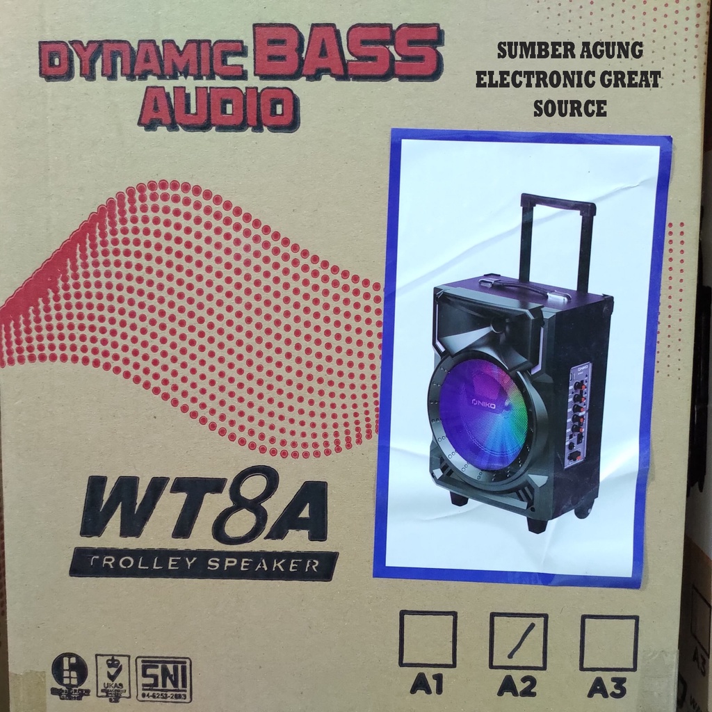 Niko Speaker Koper WT8A Model A2 Bass Kencang dengan Equalizer Lengkap