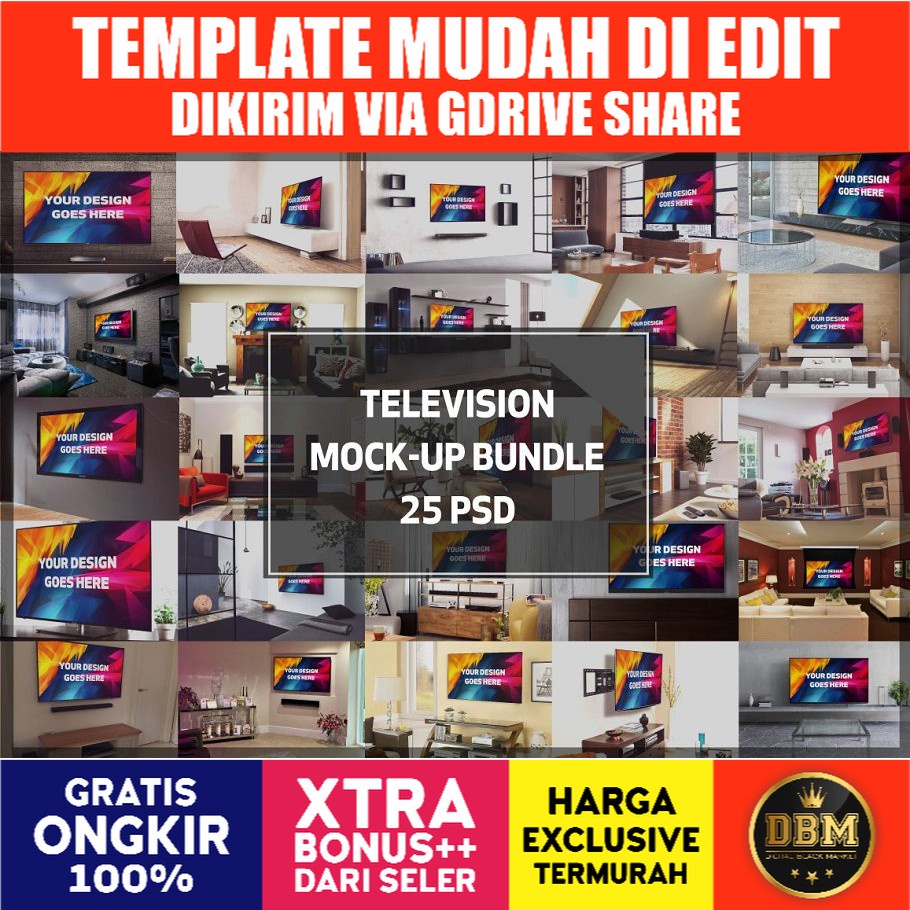 Television Display Mock-up Bundle - Photoshop