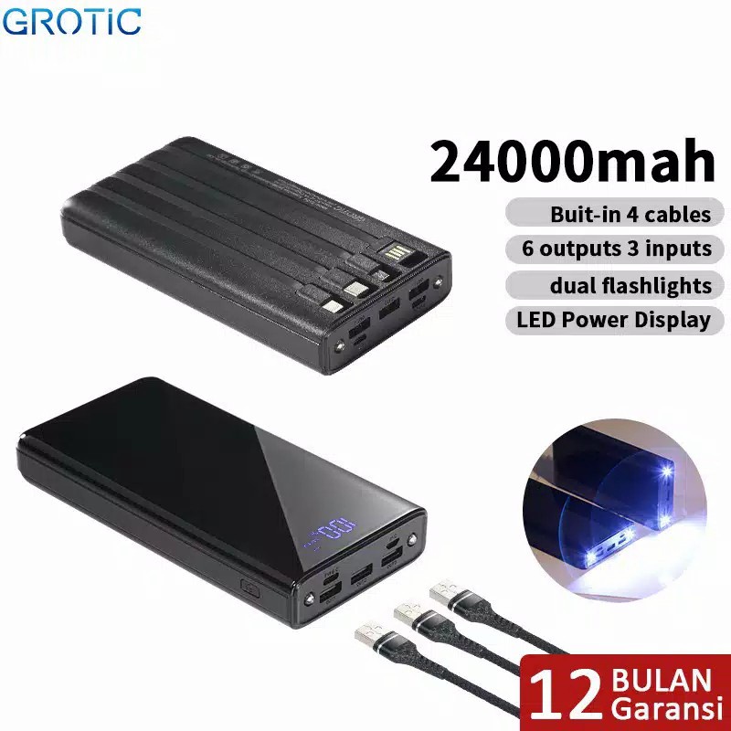 Powerbank 6 Output 3 Input 2.1A Power Bank Real Capacity - power bank pengisian cepat 8000mah 12000mah 24000mah - powerbank fast charger - Power bank - PowerBank Quick Charge - power bank 4 port usb - powerbank led light - lampu led cas PB