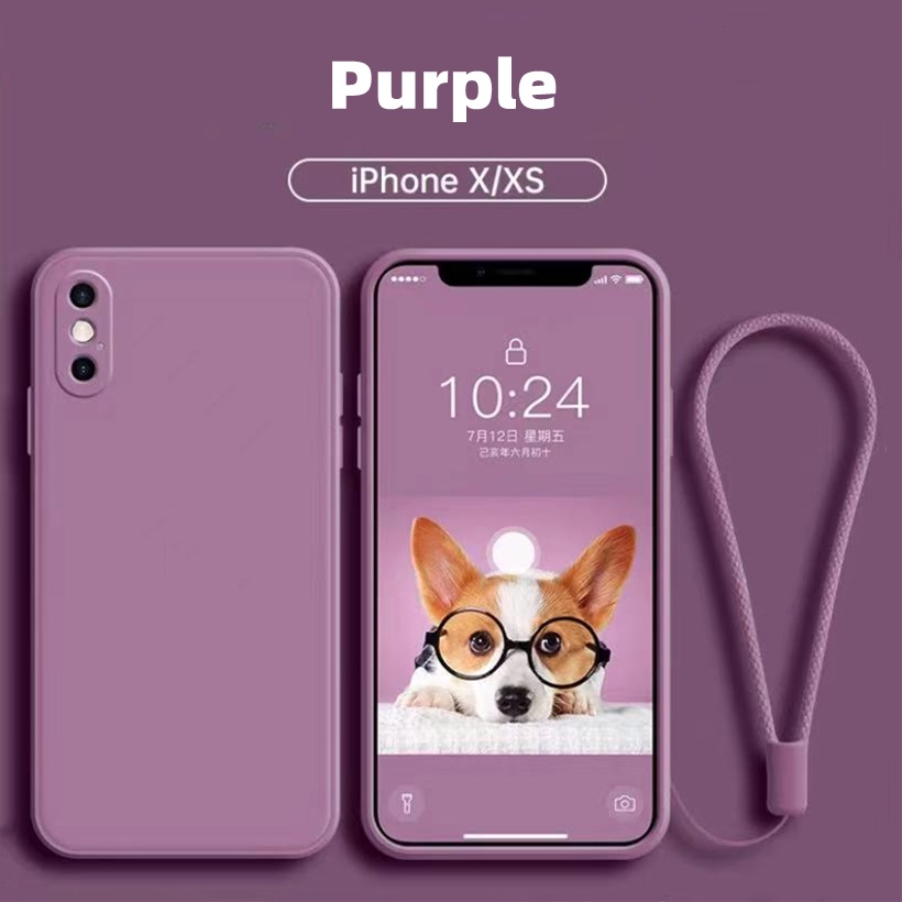 Soft Case Silikon Bentuk Kotak Dengan Lanyard Untuk Iphone 13 Mini 13 Pro 13 Pro MAX X XS MAX XR