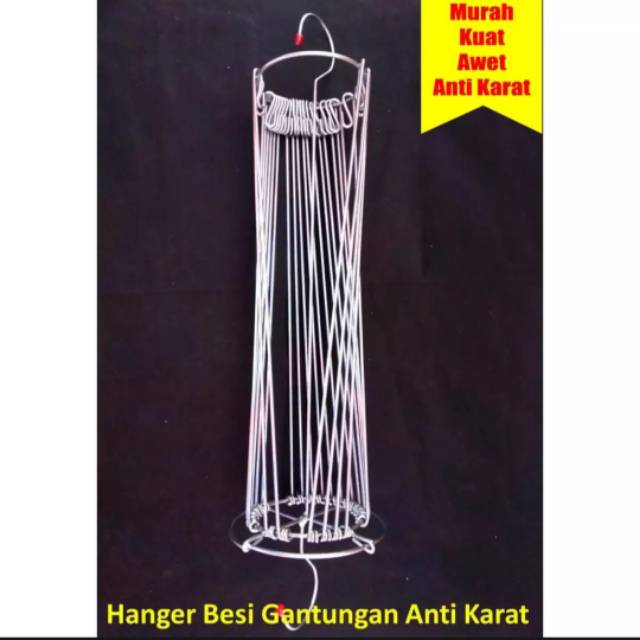 HANGER BAJU BAYI GANTUNGAN BAJU BUNDAR FOLDING BAJU BAYI BESI CROM