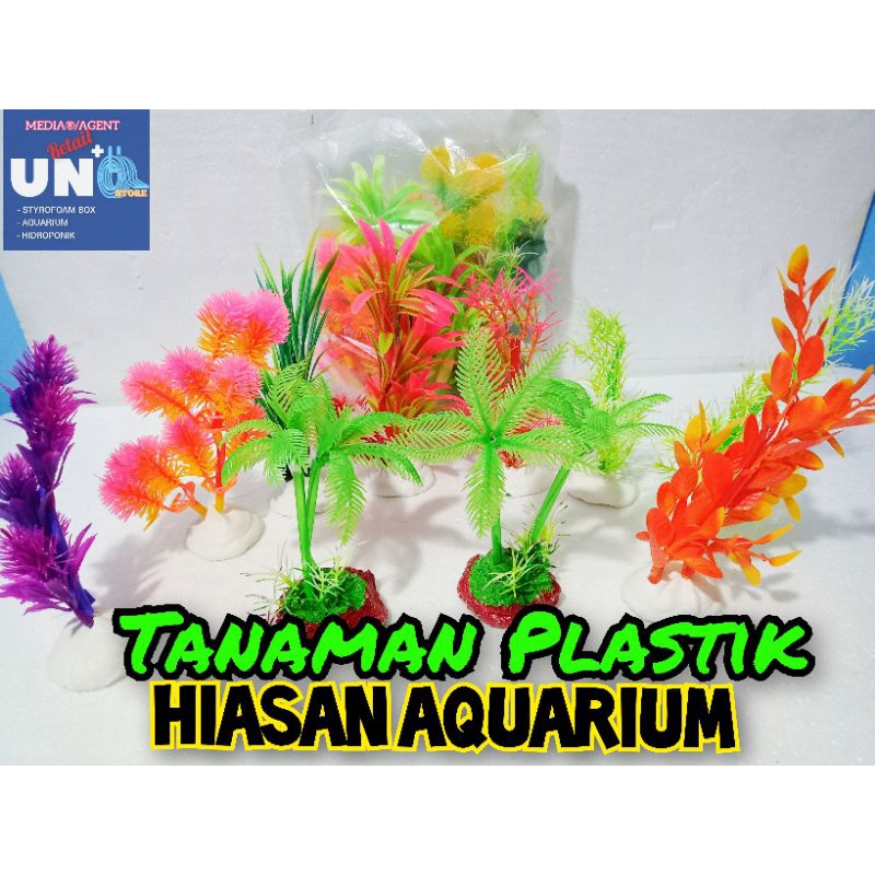 TANAMAN PLASTIK HIASAN AQUARIUM MURAH