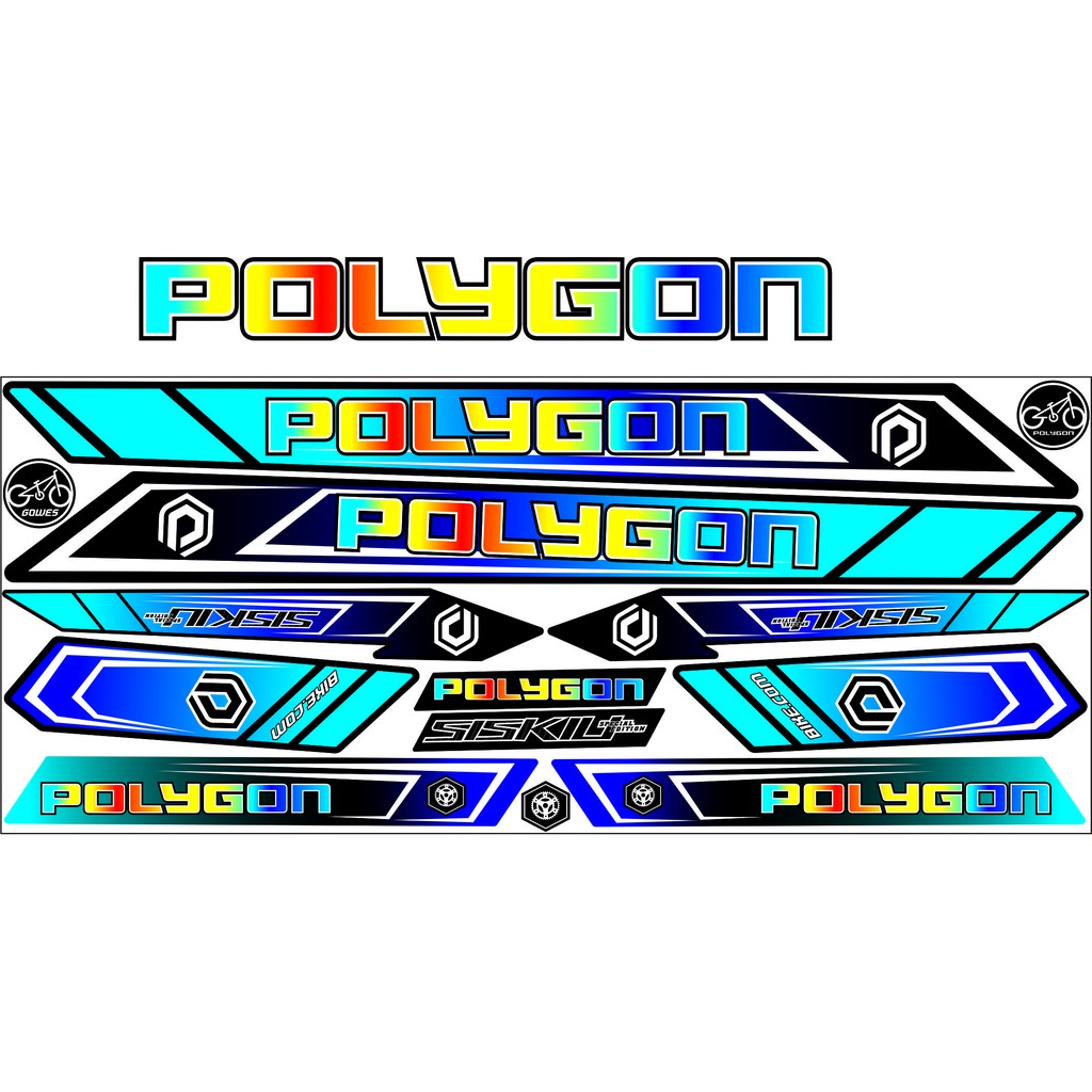 SAHILA OLSHOP STIKER STRIPING VARIASI BIKE SATU SET STICKER SEPEDA POLYGON COD