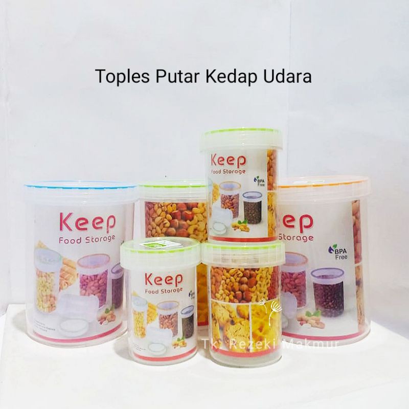 Toples Plastik Shinpo / Toples kue, Toples Kerupuk / Makanan Putar Kedap Udara SHINPO/ Toples Sip 35