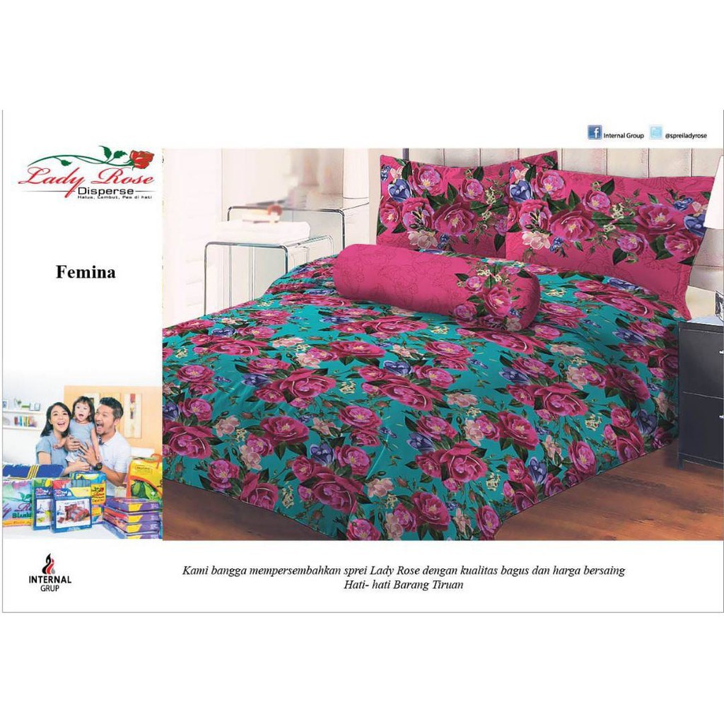 TERBARU Sprei Lady rose 180 x 200 Femina