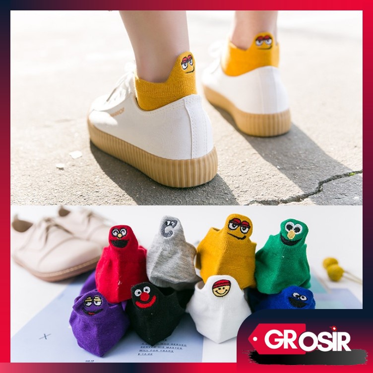 Grosir - K465 Kaos Kaki Emoticon Wanita Semata Kaki / Kaos Kaki Ankle Cute / Socks / Sepatu