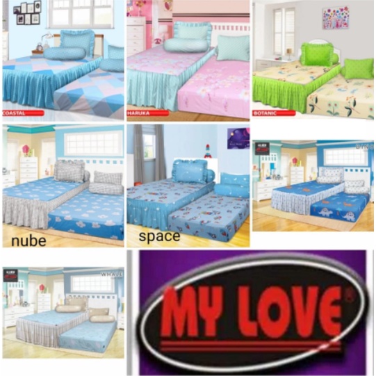 ❤ IJN ❤ SPREI SORONG MY LOVE 2 IN 1 (120X200) MOTIF TERLARIS COD