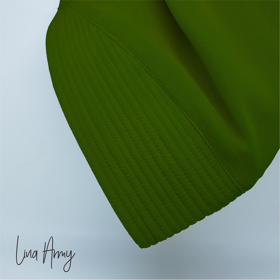 SALE Hijab Khimar livia alifa 2 layer oval / Jilbab 2 layer-Premium ARMY