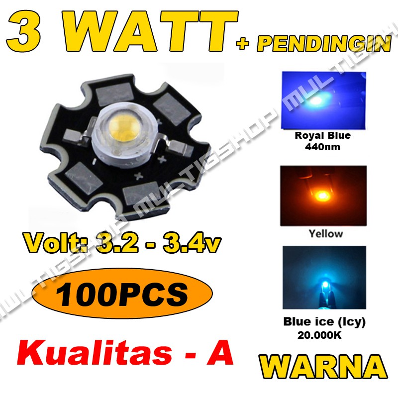 100Pcs LED HPL 3w Warna Part 2