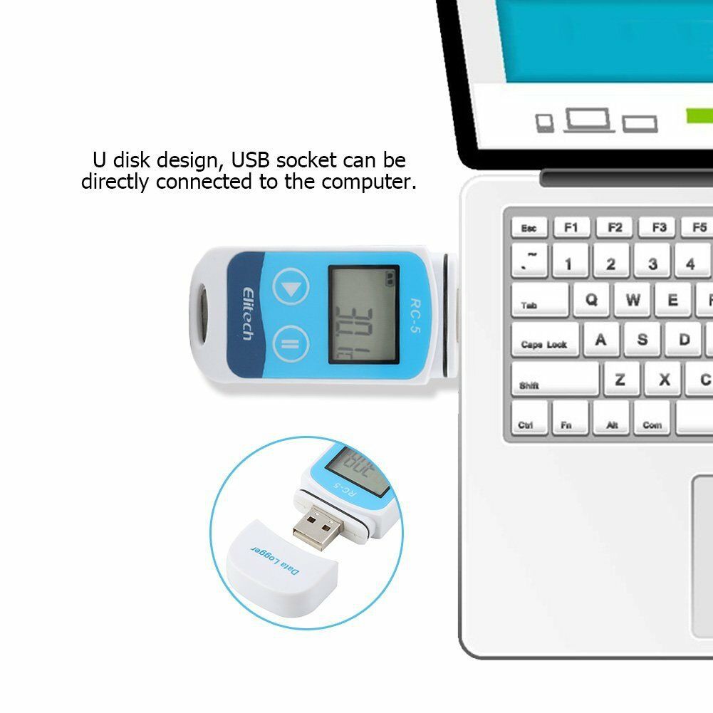 Elitech RC5 RC-5 USB Thermometer Temperature Data Logger Humidity Recorder 32000Points High Accuracy