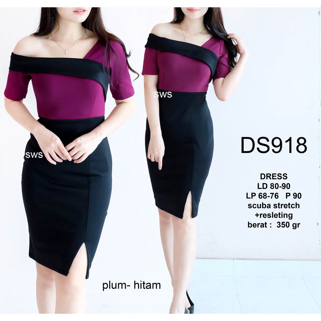 DS918 -  DRESS PESTA SEPAN BODYCON DRESS WANITA MODERN MURAH