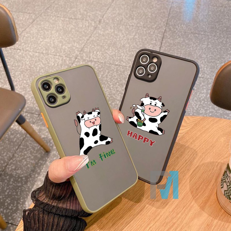 Case Cartoon Sapi Milk Couple Cute MyChoice Black Dove Case OPPO RENO 6 4G RENO 6 5G A54 4G A15 A16 