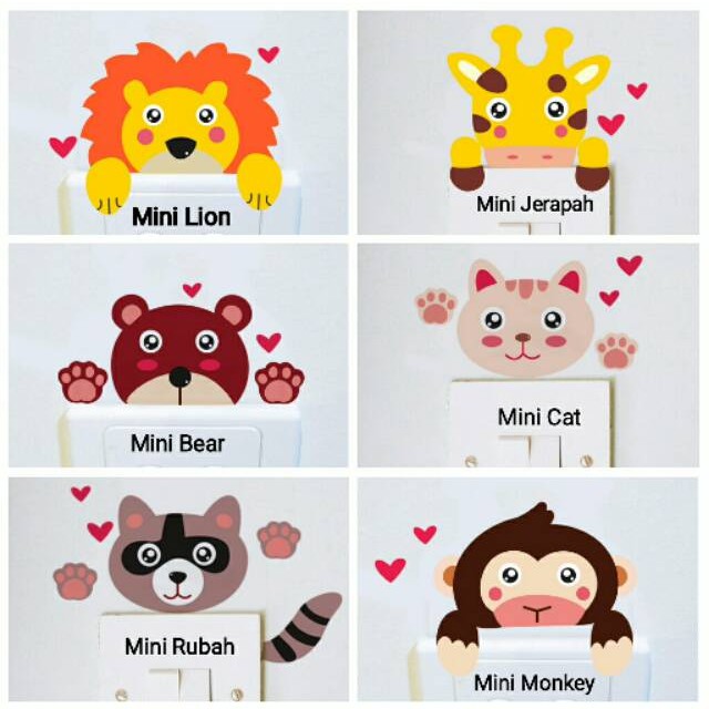 RELIZA WALL STICKER / STIKER DINDING SAKLAR MINI IMUT (KECIL) ANIMAL HEWAN JERAPAH