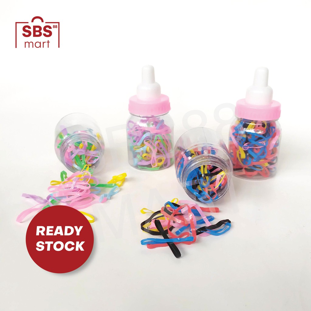 KARET JEPANG - Ikat Rambut - Karet Rambut Warna Warni untuk Anak - Elastis - Model Botol Dot Pouch dan Kaleng Soda