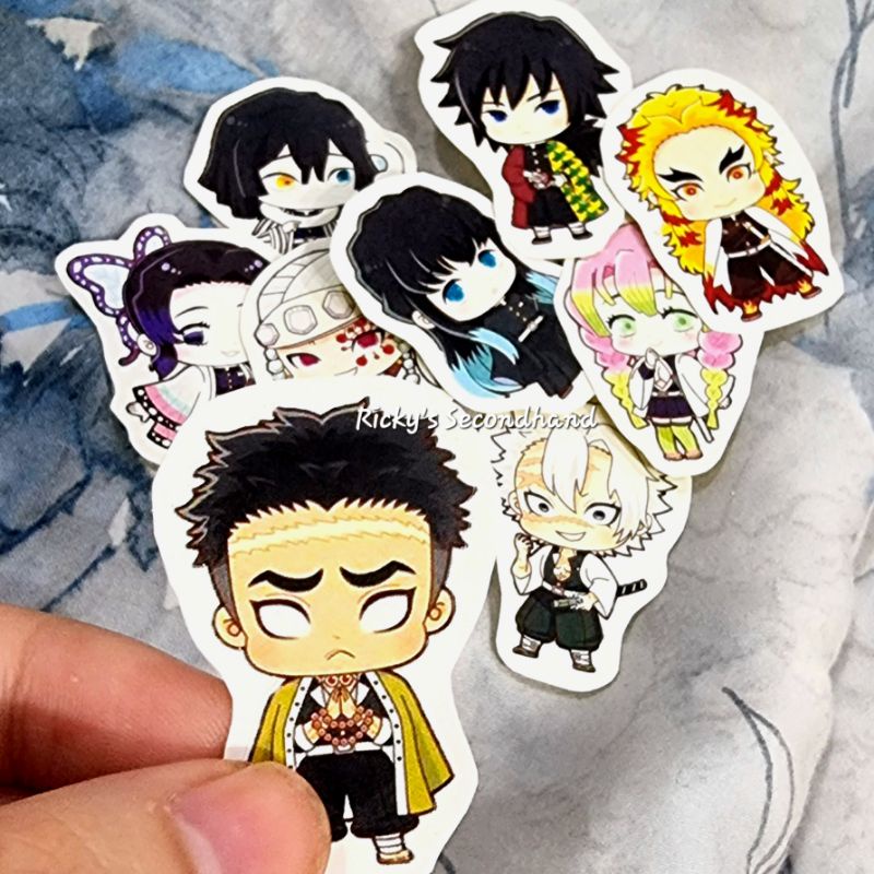 

9pcs Hashira Pillar Demon Slayer Sticker Waterproof Anti Air Kimetsu no Yaiba stiker KNY pilar anime cute