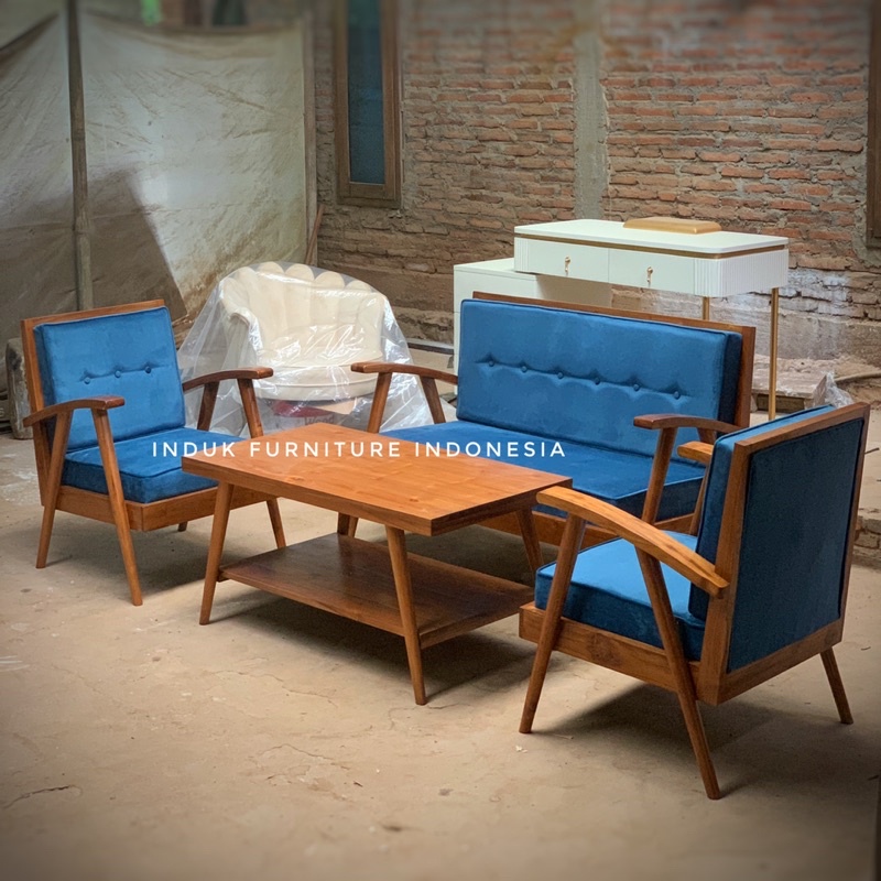 SET KURSI TAMU VINTAGE JATI. KURSI TAMU JATI LAWAS.