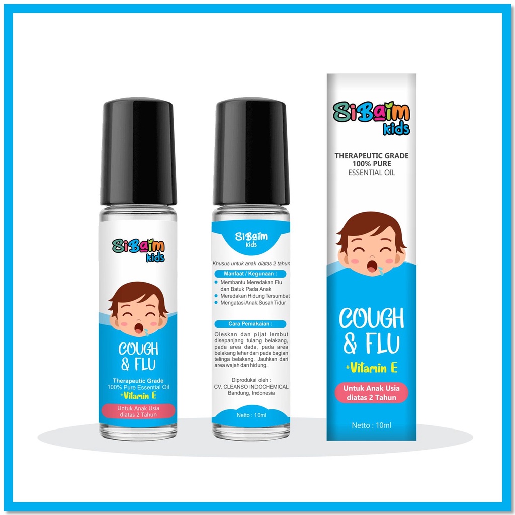 Meredakan Batuk Pilek Anak - SIBAIM KIDS COUGH N FLU Essential Oil 10ml by psikopediastore