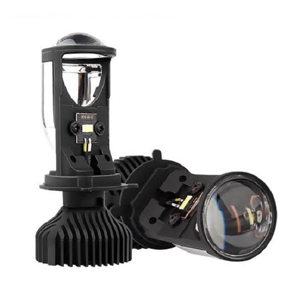 Lampu LED Headlamp Projie H4 Mini Projector Lens 50 Watt Lensa Motor Mobil Y6 Y6D Y9 L6K-H4 Headlight VINYX