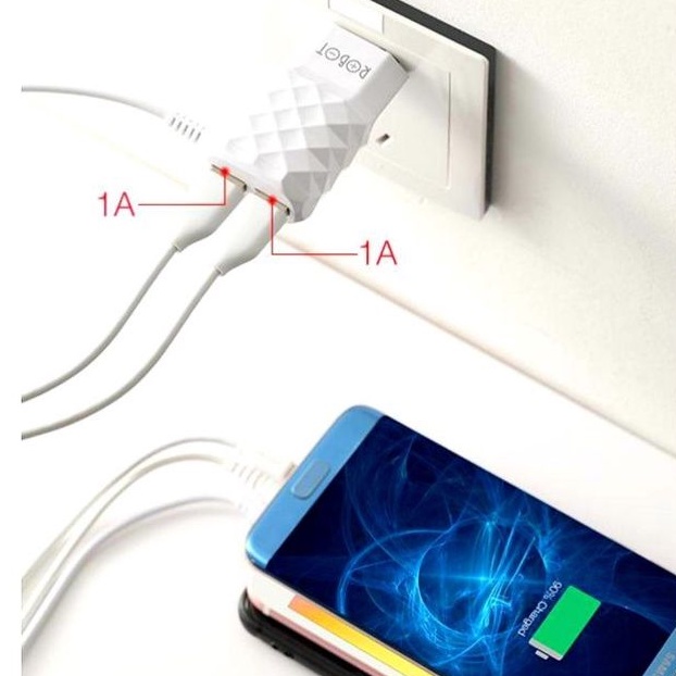 ADAPTOR CHARGER ROBOT RT-K5 2.1A - 2USB Micro USB
