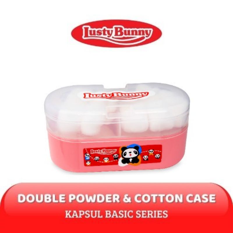 Tempat Bedak Double + Tepukan Bayi + Cotton Ball Lusty Bunny