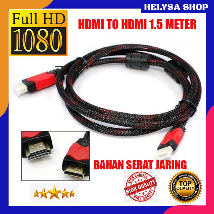 KABEL HDMI 1.5 METER HDMI TO HDMI SERAT JARING | Shopee Indonesia