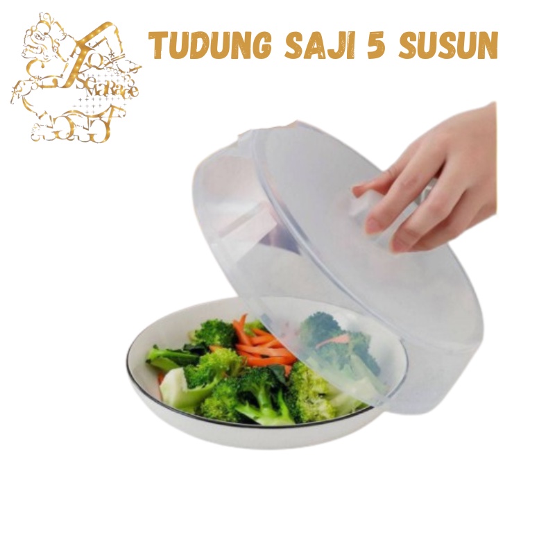 STACKABLE FOOD COVER PENUTUP MAKANAN TUDUNG SAJI TAHAN PANAS 5 SUSUN TINGKAT