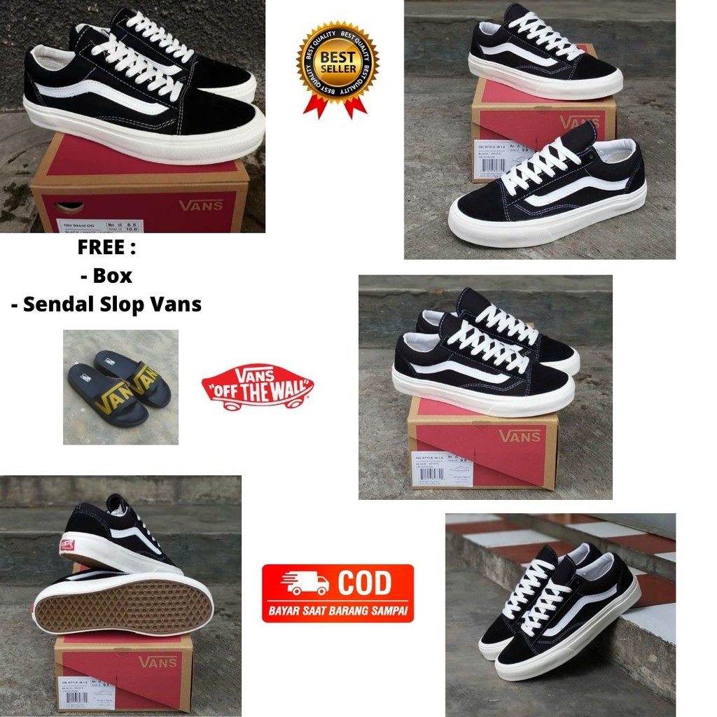 (FREE SENDAL SLOP VANS) 100% PREMIUM SEPATU VANS OLDSKOOL GRADE ORIGINAL BISA BAYAR DITEMPAT [COD]