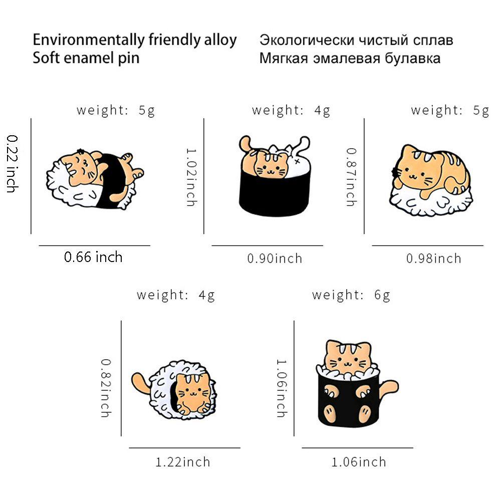 Agustinina Kucing Sushi Bros Kepribadian Dekorasi Hadiah Desain Kartun Alloy Gadis Gaya Korea Lencana