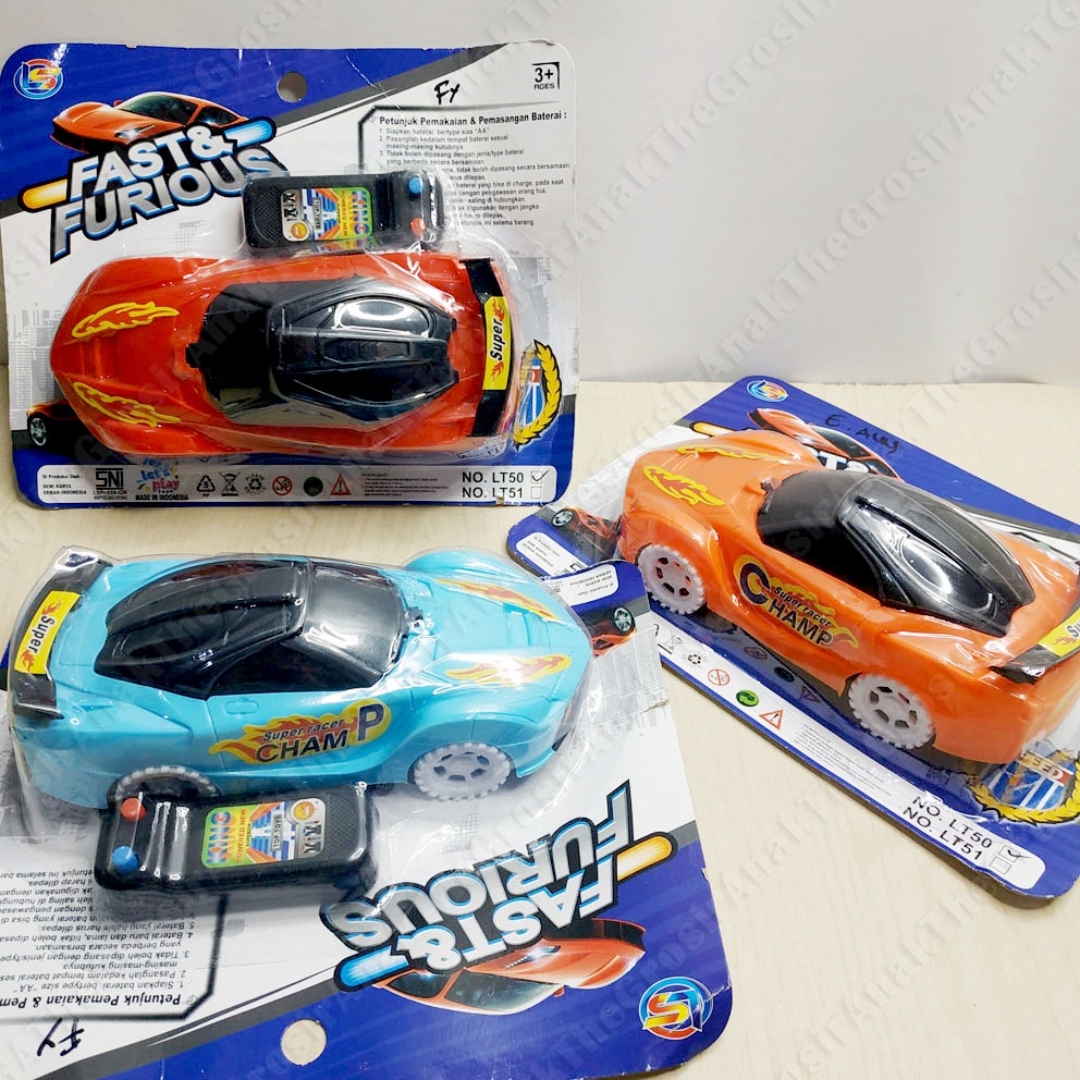 MOBIL FAST &amp; FURIOUS RC MAINAN SUPER RACER CAR CHAM CAR REMOTE KABEL