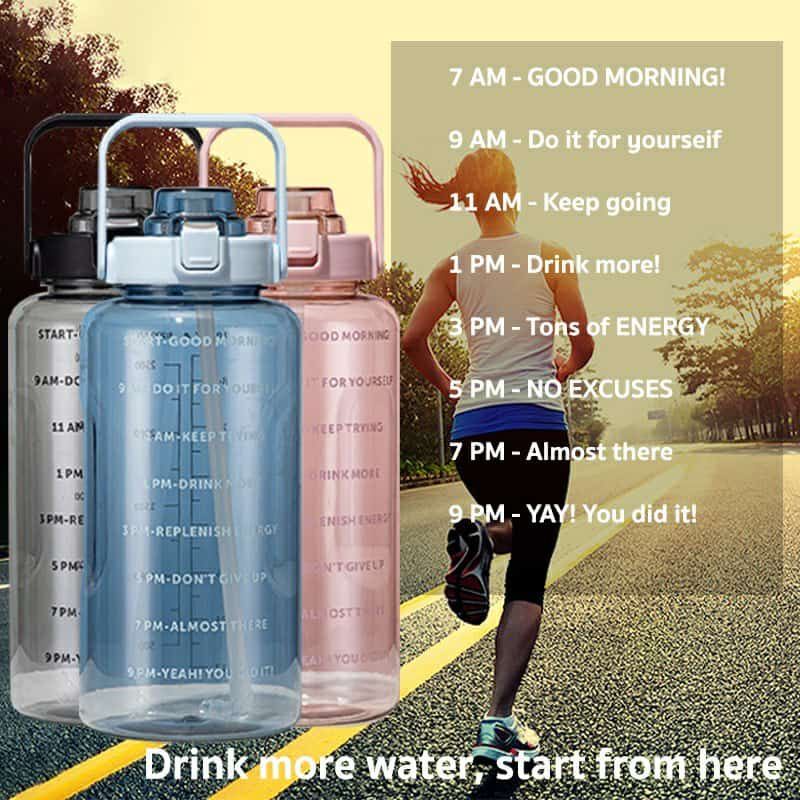 Botol Minum Motivasi bening 2 liter NON Stiker
