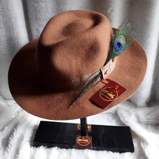 TOPI LAKEN FEDORA IMPORT BULU MERAK