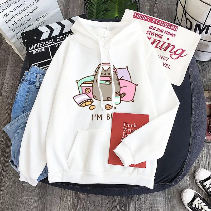 Sweater Hoodie Jumper Im Busy Kartun Kucing Hoodie Oversize Wanita Korean Style Bahan Tebal Hoodie Cewek Kekinian Korea Oversize Sweater Wanita Jumbo Xxl Tebal Import Hoodie Wanita Polos Tebal Ori Premium Hoodie Zipper Polos Resleting Sleting Oversize Xxl