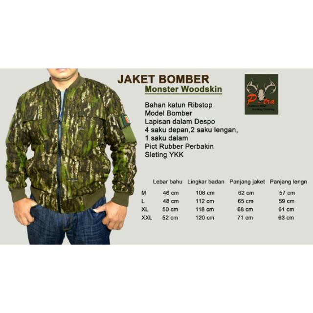Jaket camo monster Wood skin