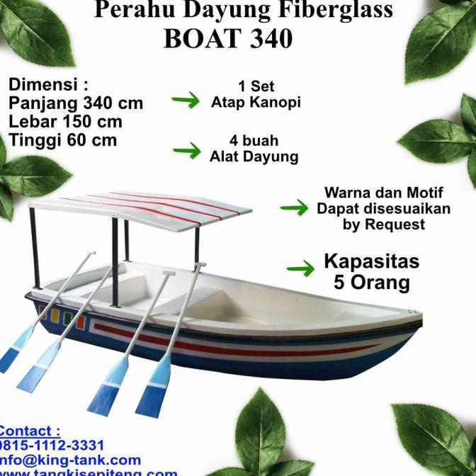 PERAHU FIBER Dayung 5 Orang - BOAT 340