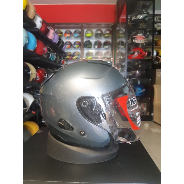 KYT Kyoto R Solid White / Kyoto R Putih Original kyt-ALL Grey solid