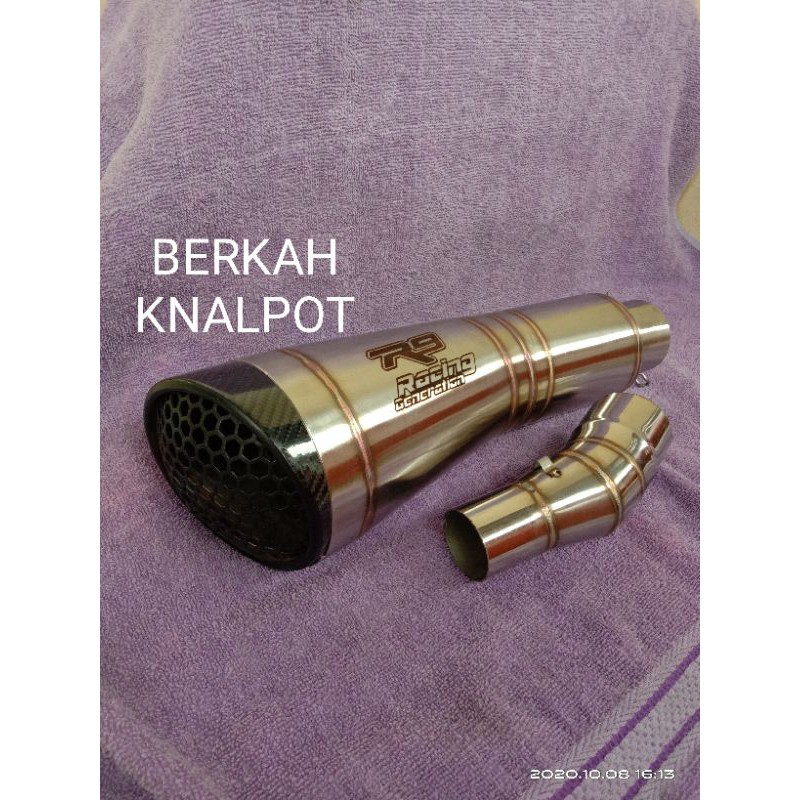 Knalpot racing Ninja 250karbu Ninja 250fi Ninja mono R25 CBR250RR Slip on R9 H2 stainles-1