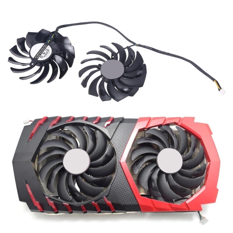 Gro 2pcs / Set Kipas Pendingin Kartu Grafis Pld10010S12Hhhh Untuk MSI Radeon RX480 580 GTX1070