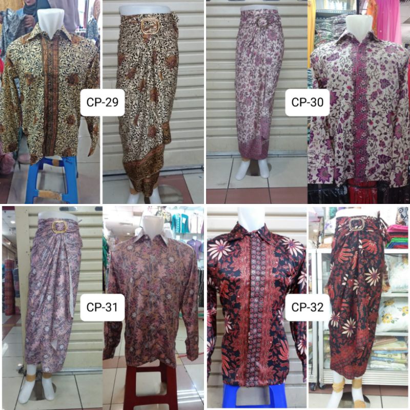 [36 Motif - Terlengkap] Rok Lilit dan Kemeja Pria / Couple Lilit / Couple Batik/