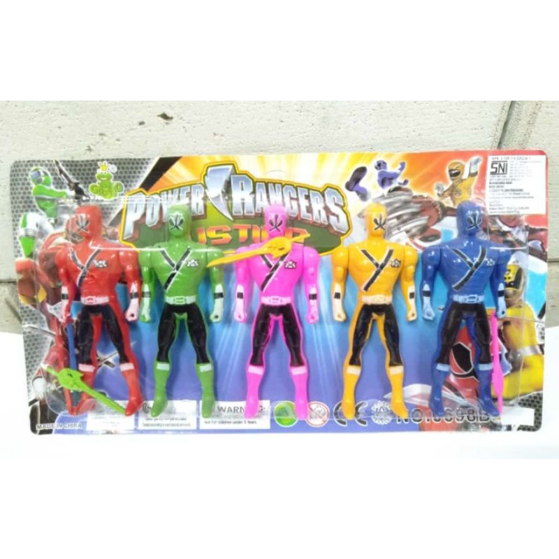 Mainan Robot Ranger isi 5pc kecil tinggi 15cm Lengkap Senjata pedang 0698B