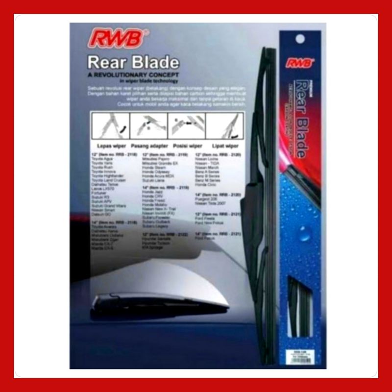 Wiper Belakang Grand Vitara RRB 2118 12&quot; Merk RWB