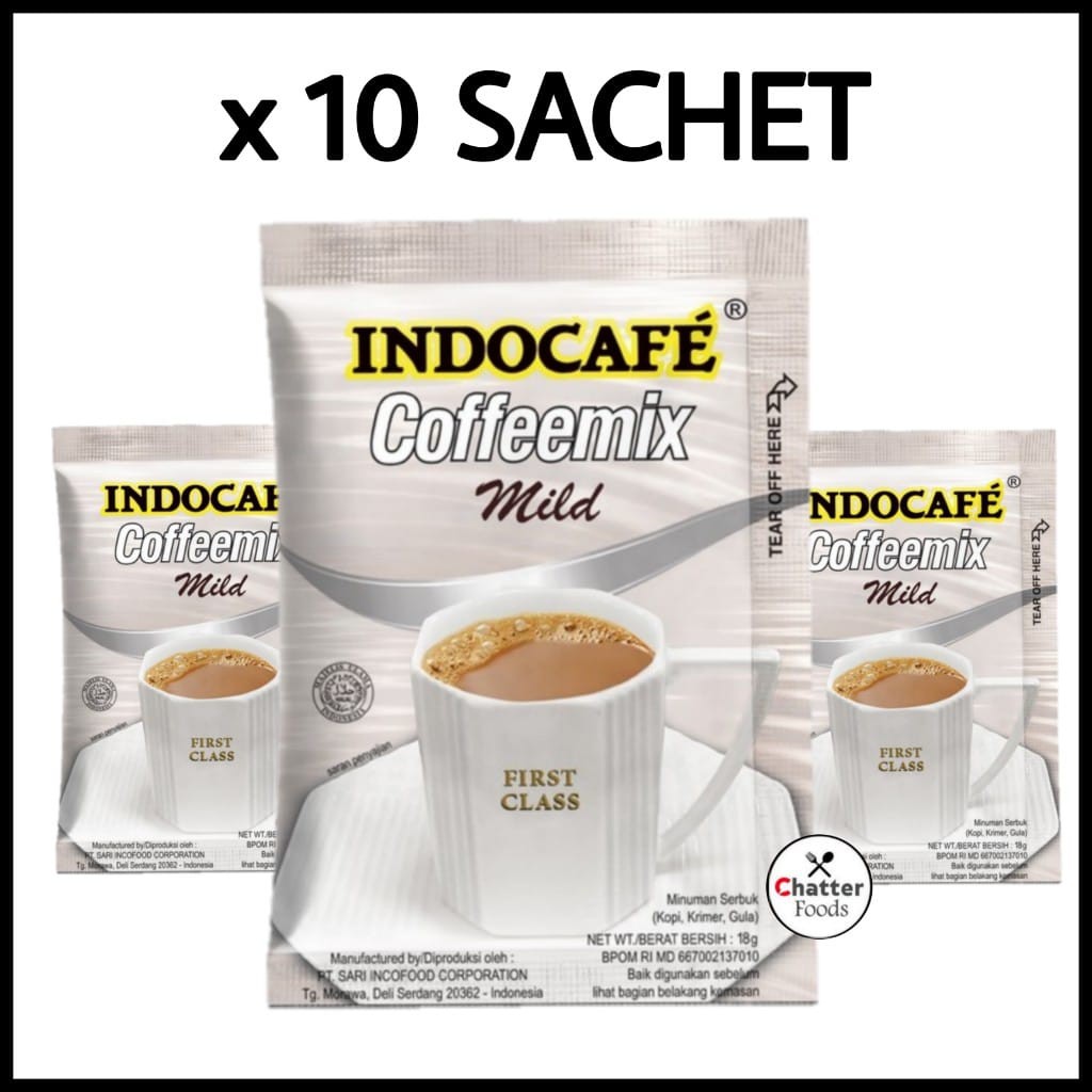Indocafe Coffeemix Mild 10 Sachet/ Indocafe Coffemix 3in1 Mild (10 Renceng)