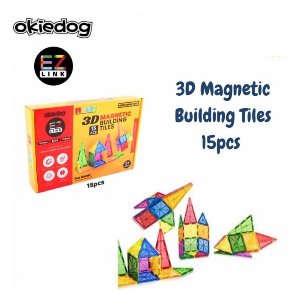 Okiedog EZLink 3D Magnetic Building Tiles 15PCS