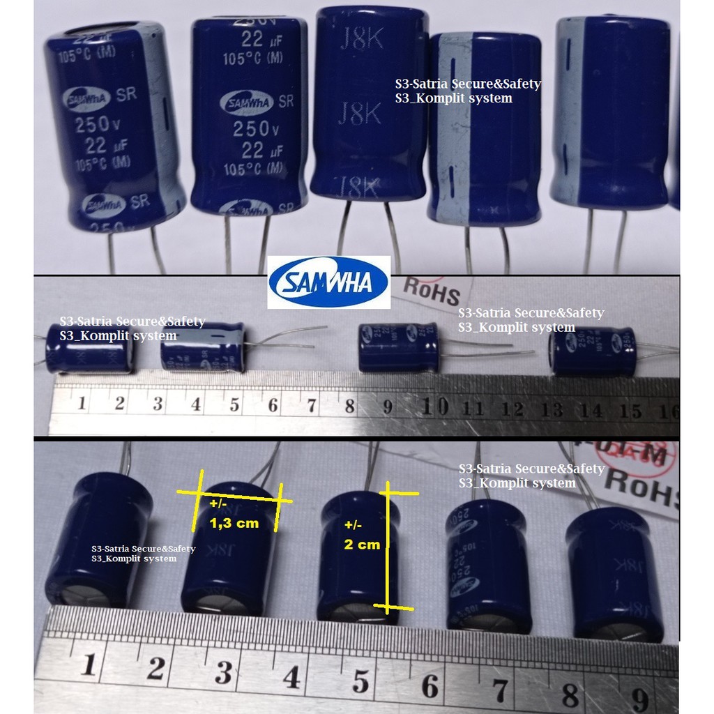 Samwha Elko 22uf 250V elco 22 uf  250 vol v 250vol 22uf/250V 22uf250V