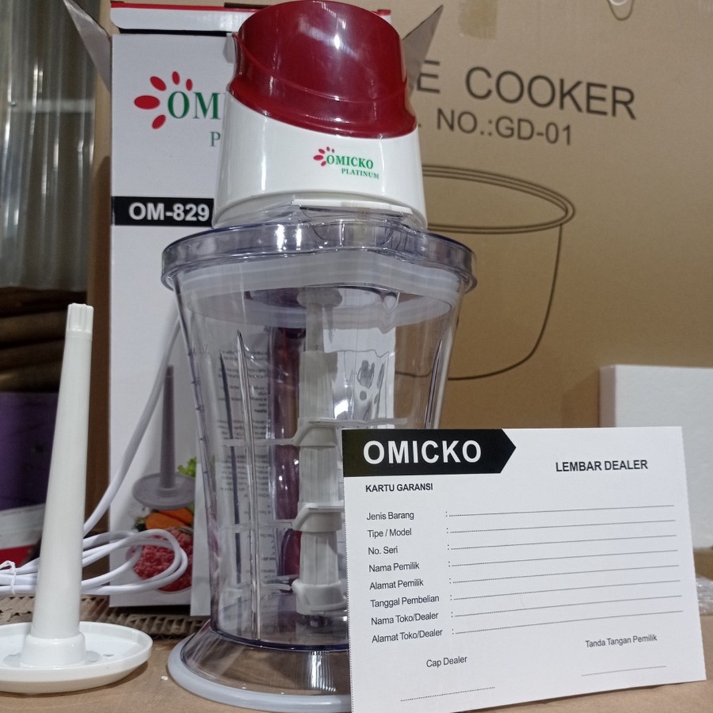 Food Chopper OMICKO OM-829 Penggiling Daging dan Bumbu Kapasitas 2 Ltr